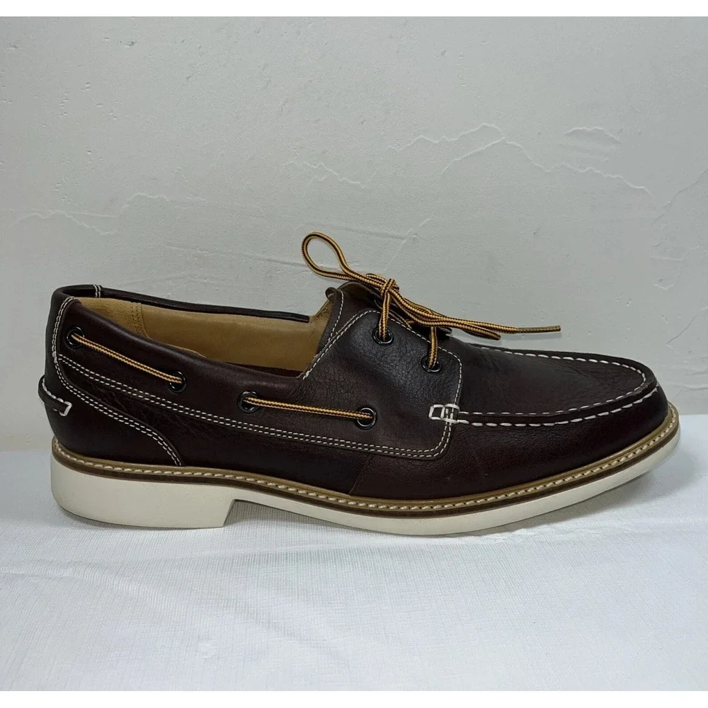 Cole Haan Mens 10M Casual Boat Shoes C12370 Brown‎ Leather Office Carrier Casual